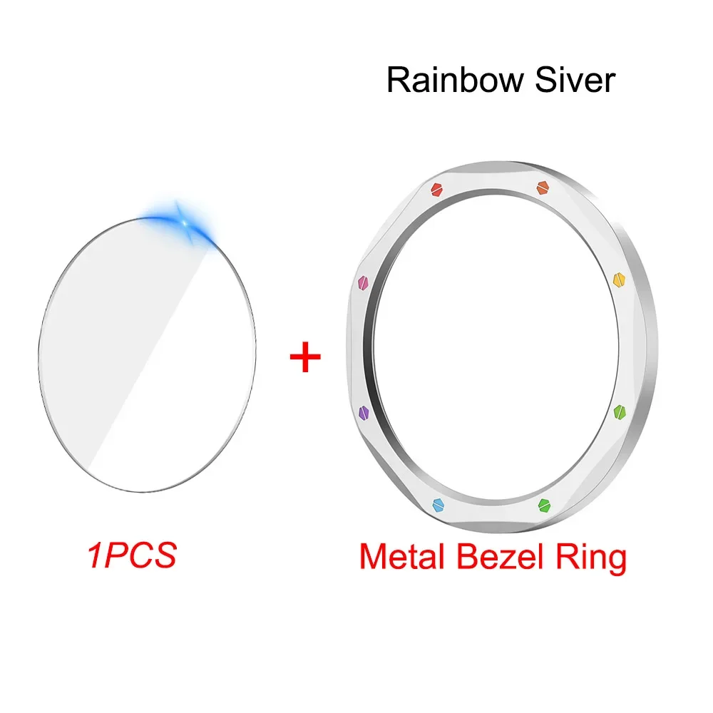 Premium Metal Bezel Ring with Tempered Glass Protective Film