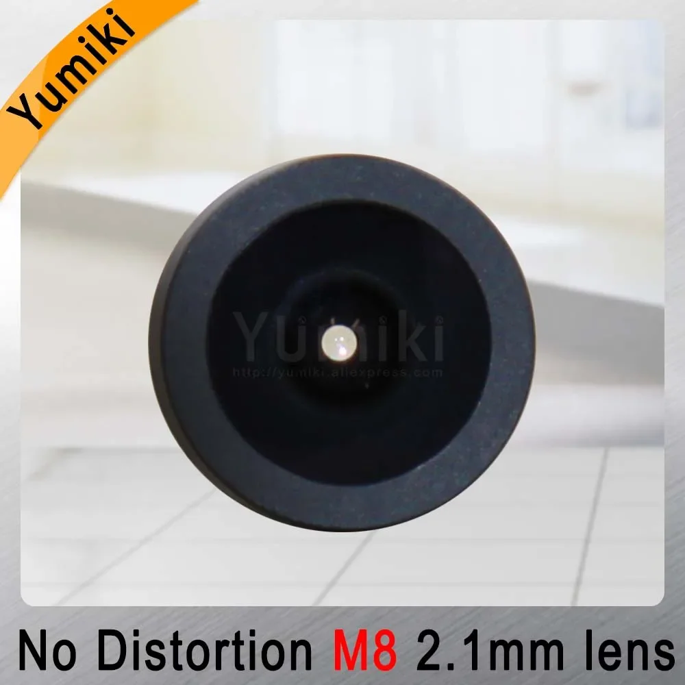 Yumiki 2.1mm M8 Lens 1/3 Inch 5MP IR F1/2.2 No Distortion lens for cctv camera Wide angle 151degree camera lens