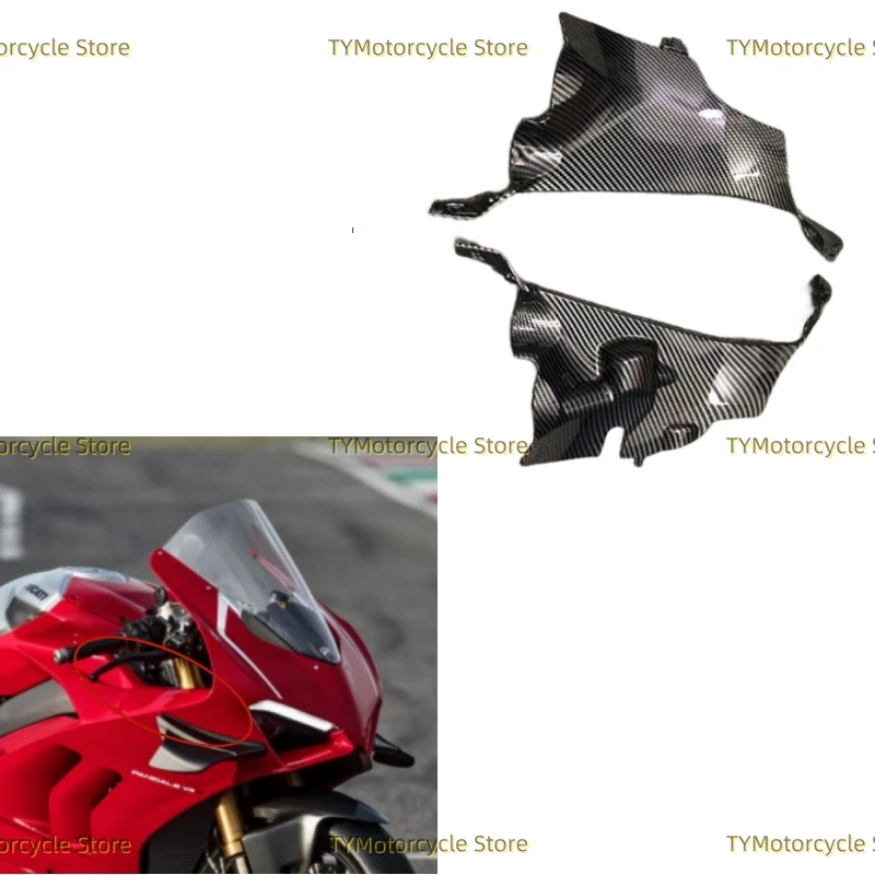 

Carbon fiber coating Motorcycle Air Duct Fairing Fit For Ducati Panigale V4 V4S V4R 2018 2019 2020 2021 2022 2023