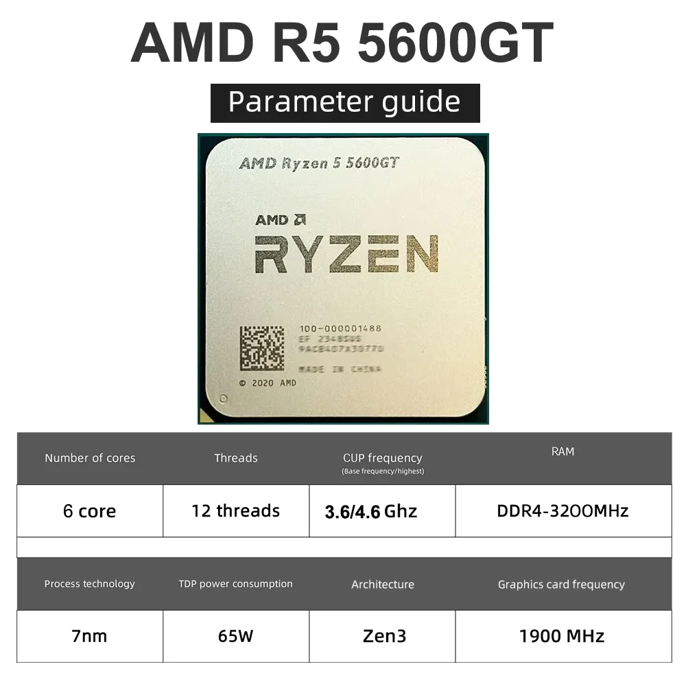 AMD Ryzen 5 5600GT+MSI A520M A PRO CPU Motherboard Kit DDR4 M.2