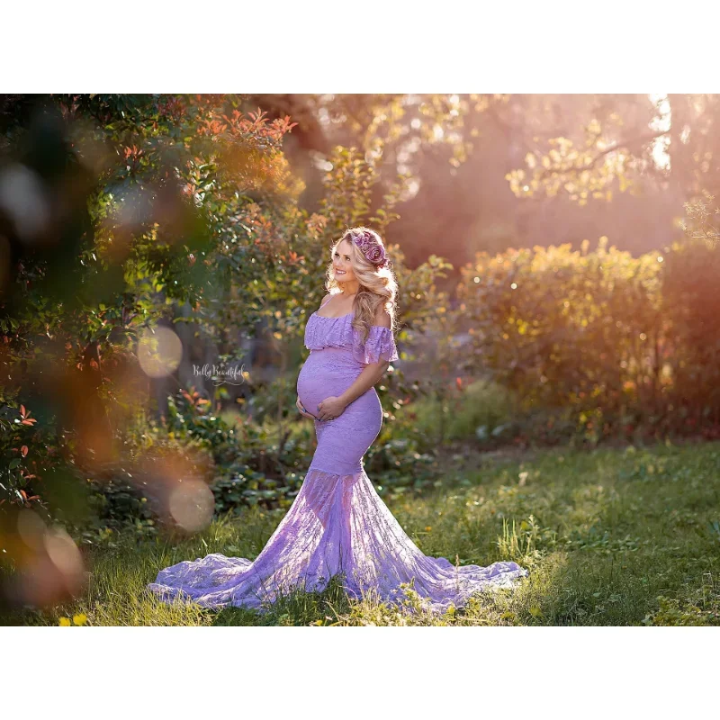 Wedding Pregnant Woman Photography Props Clothing Women Lace Tail Short Sleeve Dress for Photo Shoot 3 Saaf17a86f93241d8a1c35363fb5400f9A