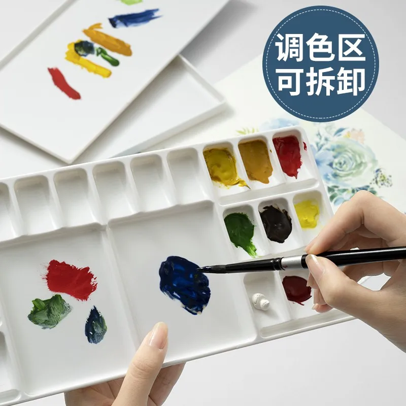 Mijello Alvaro Watercolor Palette Portable Moisture-Sealed Box with 18/24/33 Wells Easy to Clean Durable Multiple Mixing