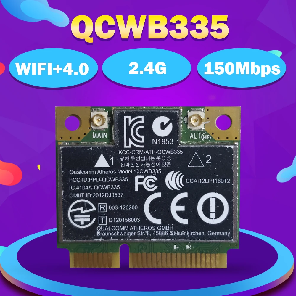 Atheros Ar9565 Qcwb335 Half Mini Pcie Bluetooth Card Sps