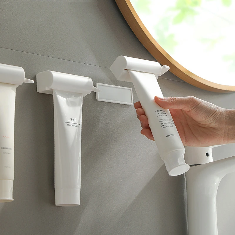Tooth Brush Holder Bathroom Accessories Wall Toothpaste Squeezer Magnetic Lazy Squeeze Toothpaste Clip Bathroom Rack