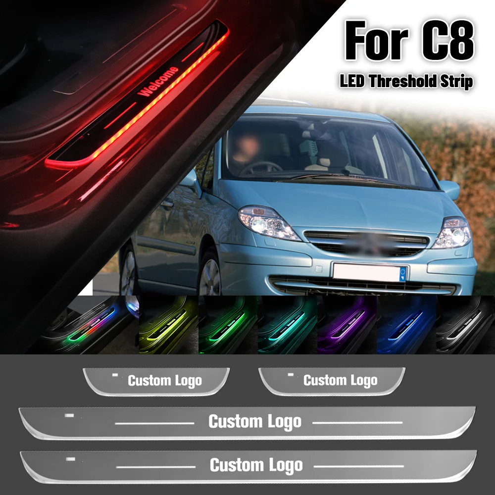 

For Citroen C8 2002-2014 Car Door Sill Light Customized Logo LED 2007 2008 2010 2013 Welcome Threshold Pedal Lamp Accessories