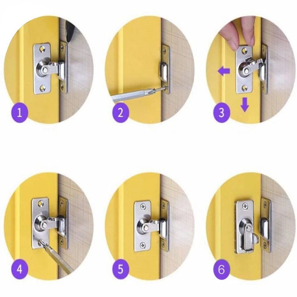 Door Latch Door latch 90 Degree Right Angle Door Latch Stainless Steel Locks Bolt for Barn Sliding Flip Buckles Household