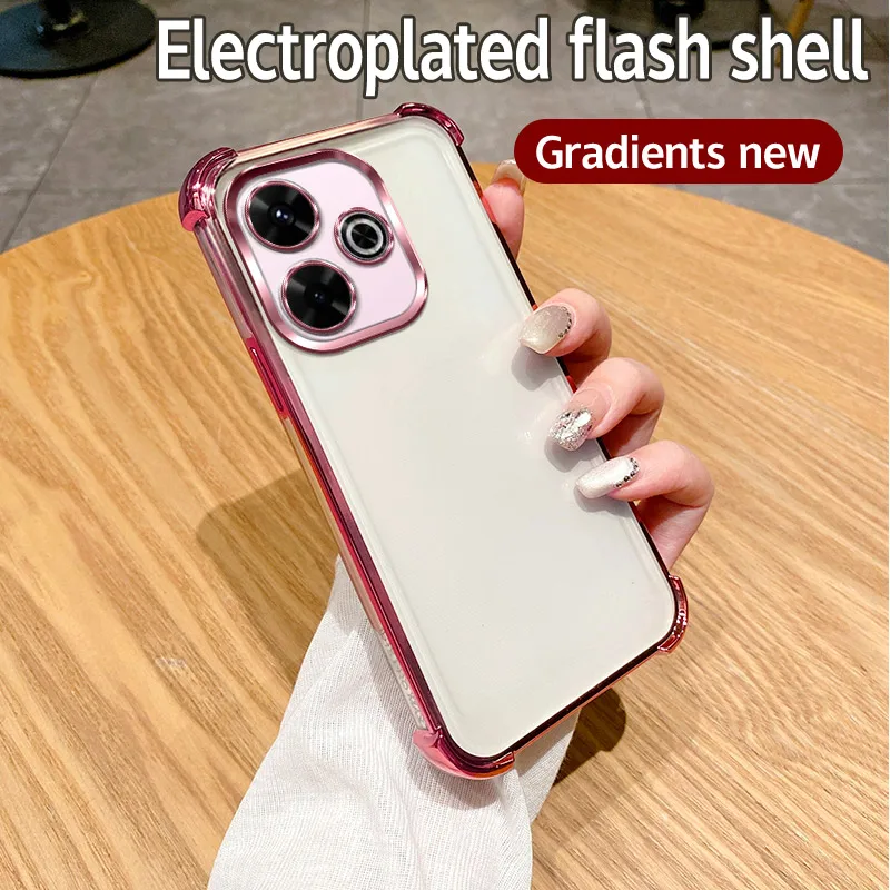 Shiny Glitter Plating Silicone Camera Lens Protective Case - Soft Back Cover