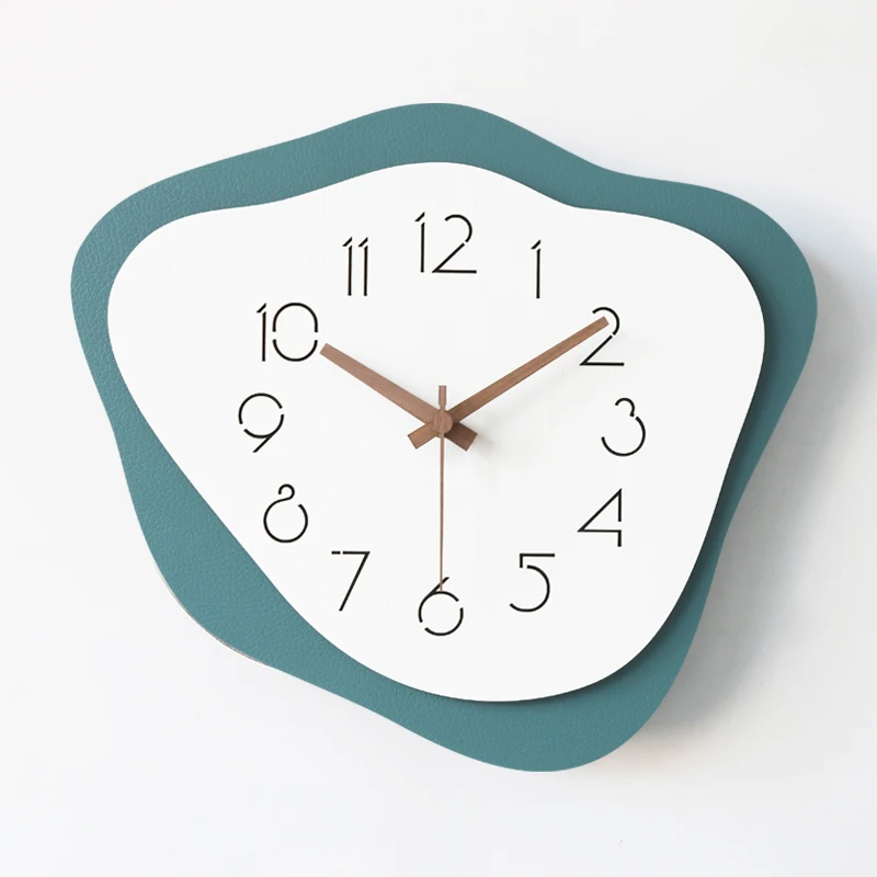 Irregular Shape Wood Wall Clock green  