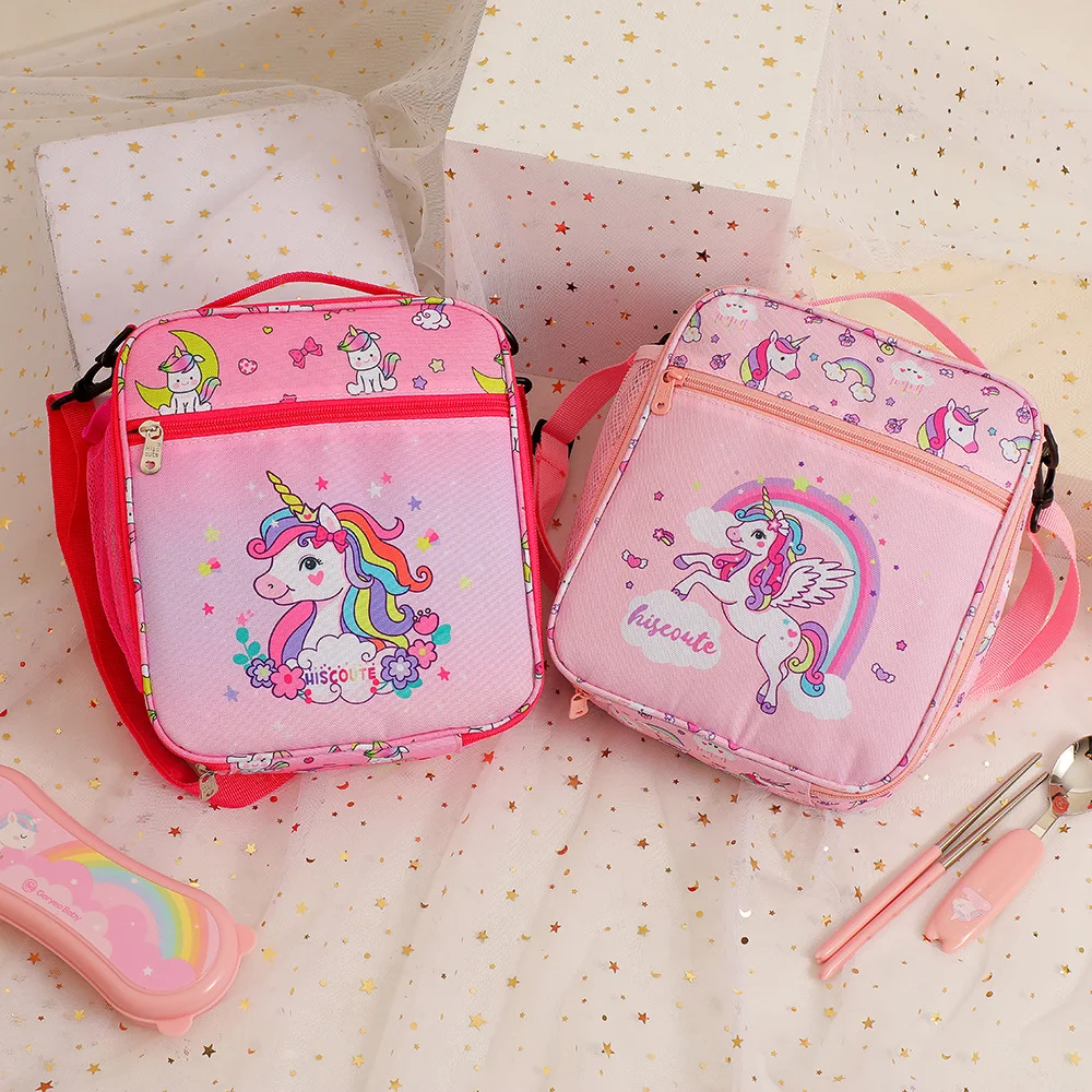 Kawaii Children Cartoon Unicorn Thermal Insulated Lunch Bag Box Portable Boys Girls School Office Picnic Lunch Bag Handbag