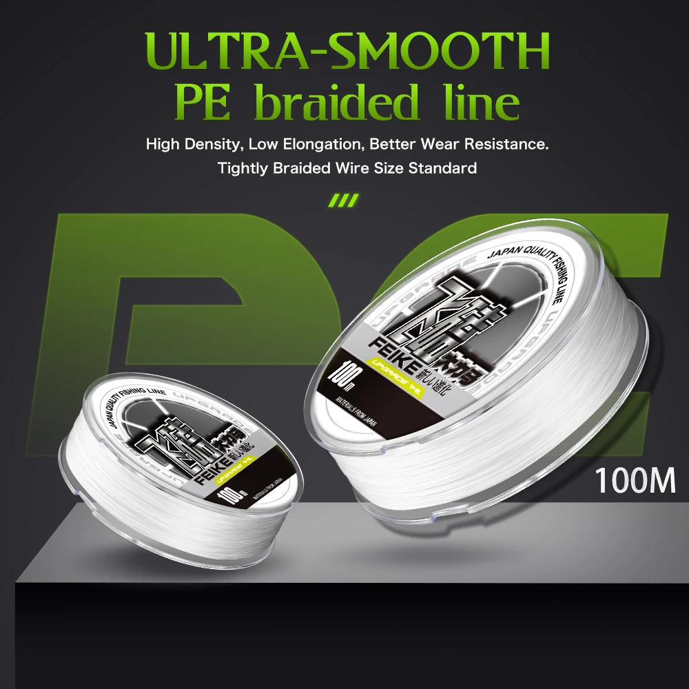 ZUKIBOLaserNanoBraidedFishingLineWhiteMultifilamentPESmoothThinSuperSoftStrong