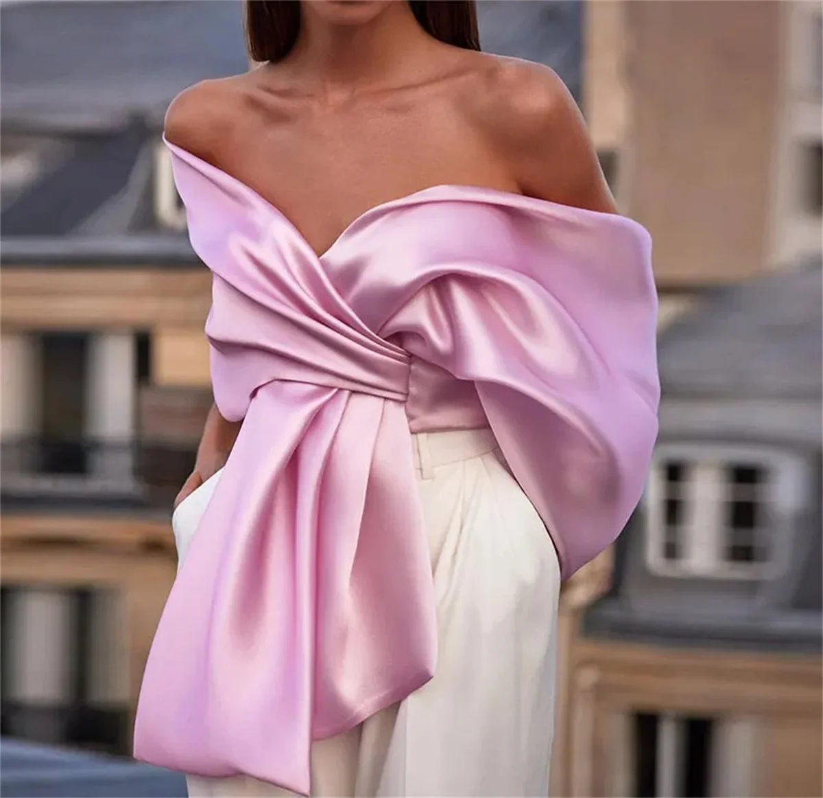 pink satin vest top