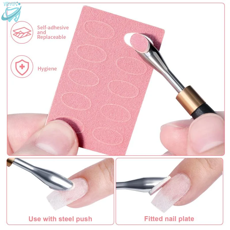5/10시트 네일 큐티클 푸셔 자체 접착 샌드 100 180 240 플레이크 파일 트리밍 손톱 사전 연마 사포 세트 ManicureTool