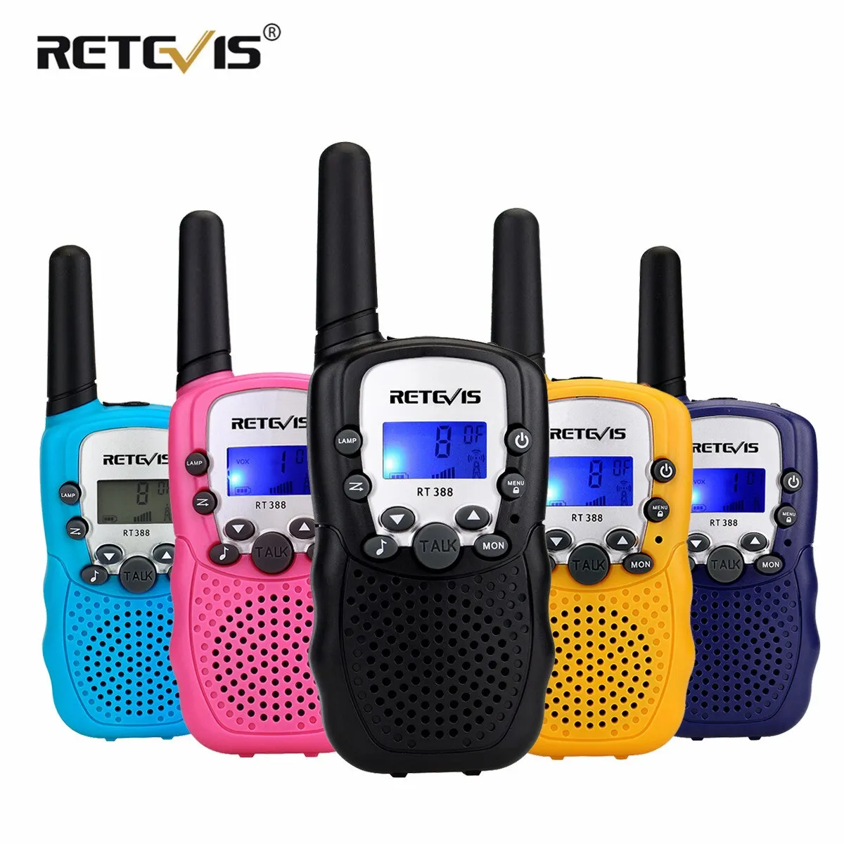 RETEVIS-walkie-talkie RT388 para niños, receptor de Radio, 2 piezas, regalo de cumpleaños