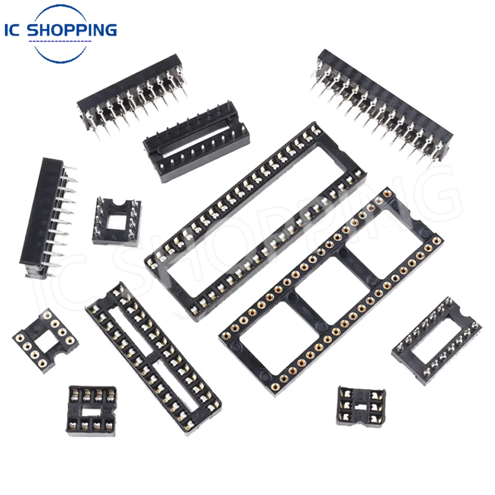 Integrated Circuit Sockets IC Sockets Connector DIP6 DIP8 DIP14 DIP16 DIP18 DIP20 DIP28 DIP40 Pins 12PCS~80PCS