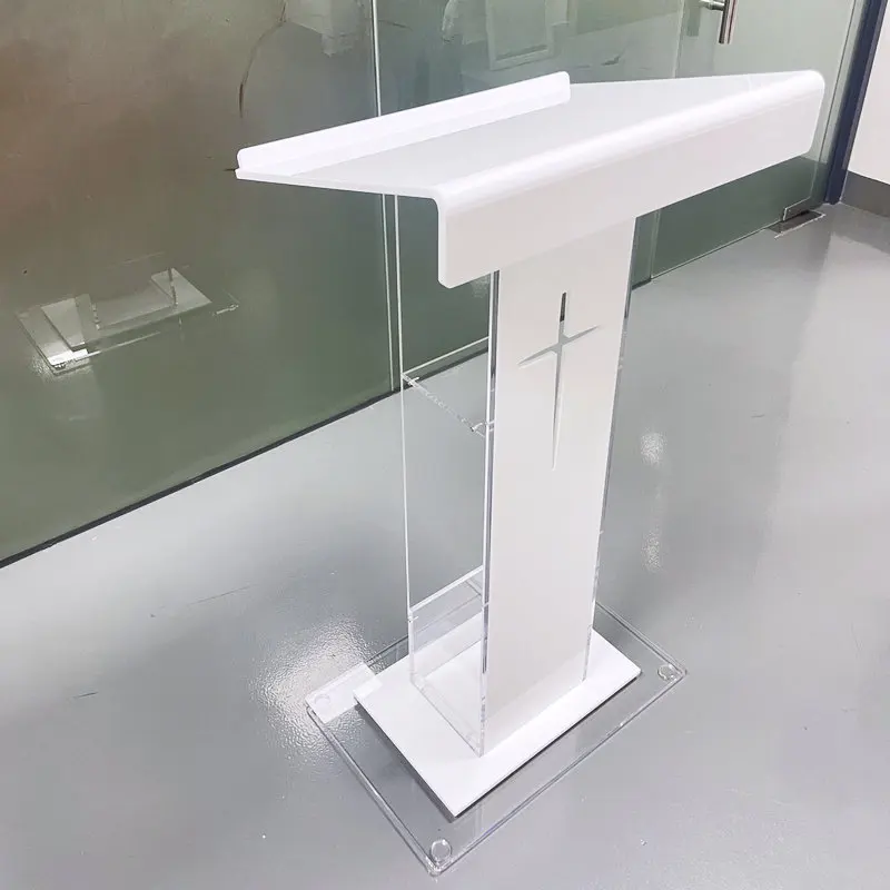 Ultra Clear Acrylic Pulpit Podium Stand Modern Portable Pulpits for Churches Pastors Modern School Classroom Lecterns Music