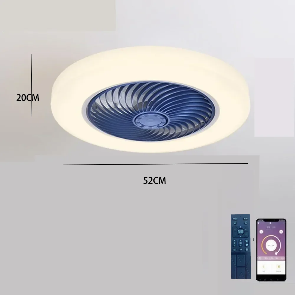 46 52 cm Smart Ceiling Fan Fans With Lights App+Remote Control Bedroom Ventilator Lamp Air Invisible Blades Retractable Silent 2