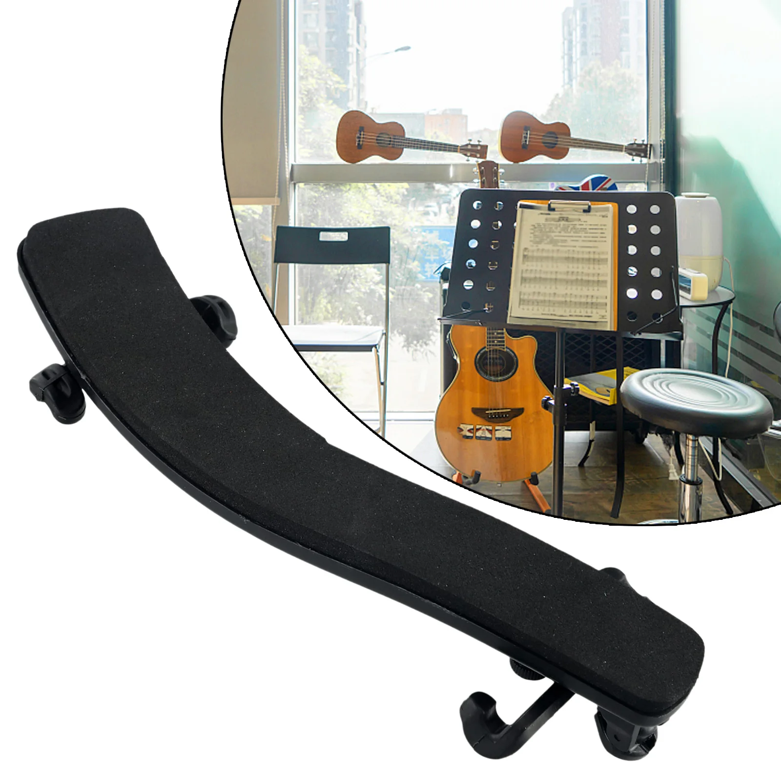 Description Picture 4 of itemViolin Shoulder Rest Black Padded Adjustable Size For 1/8 1/4 1/2 3/4 4/4 Violins Professional Stringed Instrument Accessories