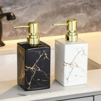 1 pz 350ml ceramica europea creativa struttura in marmo riutilizzabile Dispenser di sapone distributore di liquido per bagni, casa, hotel 1