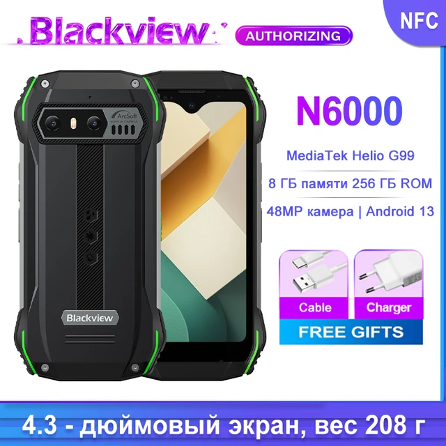 Blackview N6000 Rugged 4.3 Mini Display ,Android 13 , Helio G99 ,Octa  Core, 16GB 256GB, 48MP Cameras