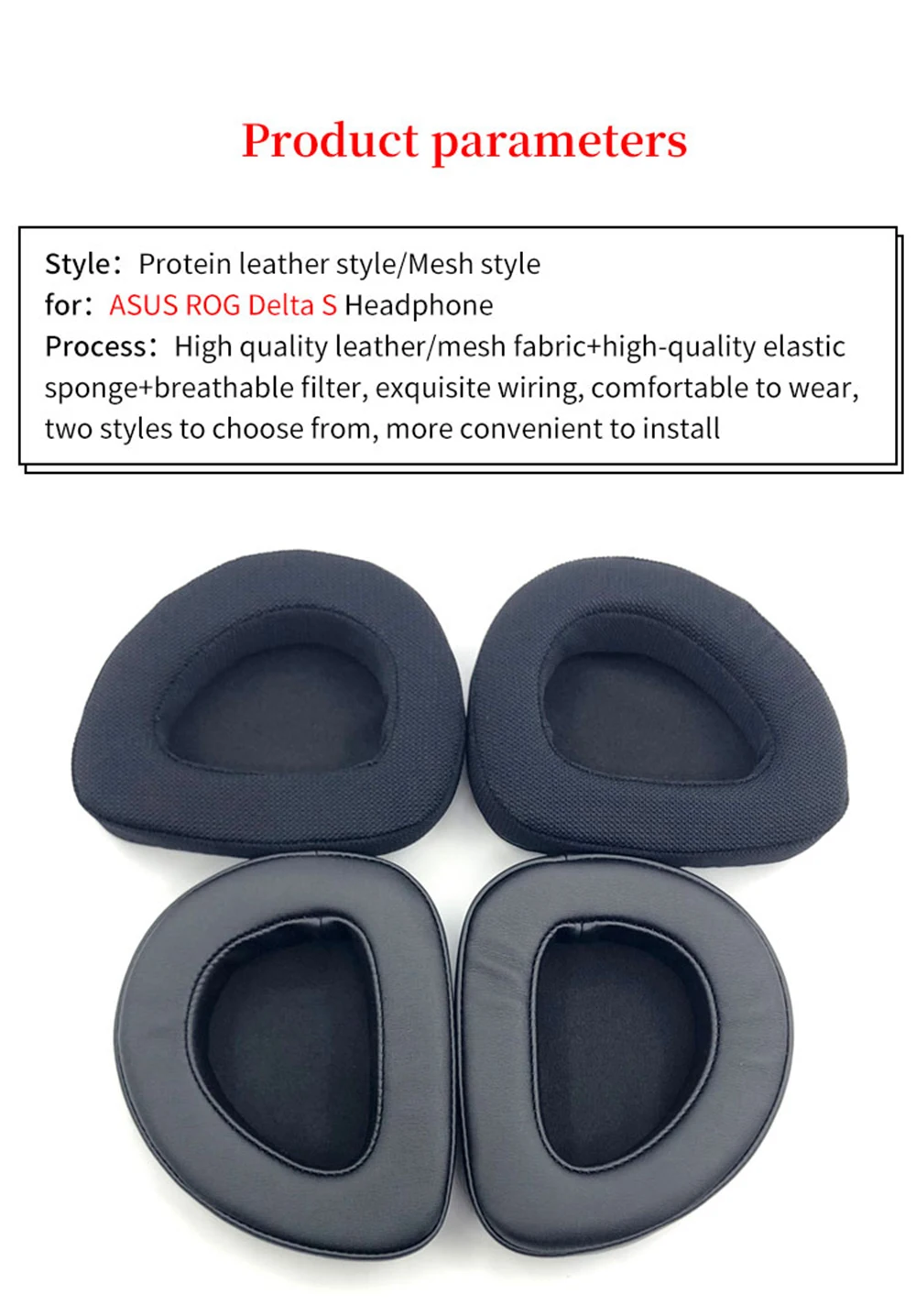 Ear Pads For ASUS ROG Delta S Headphone Cushion Delta S Elite Edition HeadBeam Cover Foam Earpads Sponge Earmuffs