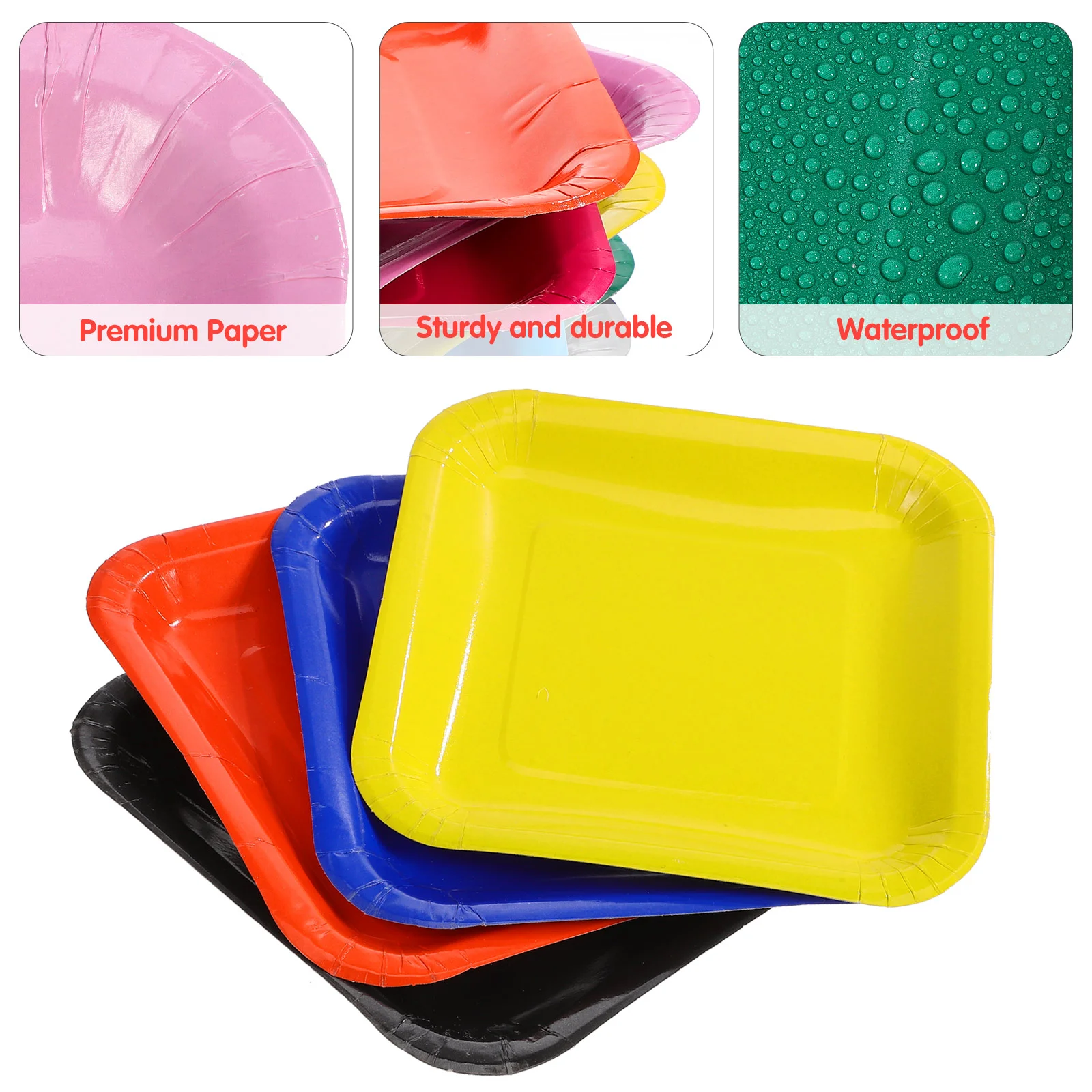 50 Pcs Green Paper Plates Handcraft Materials Interesting DIY Solid Accessory Child