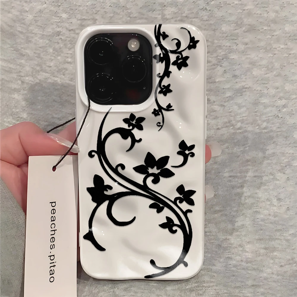 ตัวเลือกสินค้า เคสซิลิโคนลายดอกไม้สีชมพู ปกป้อง iPhone ได้ทุกรุ่น