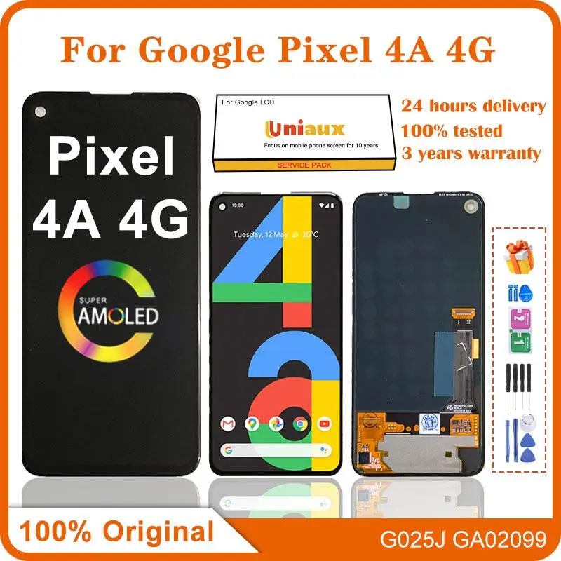 5.81 "Amoled Originale Per Google Pixel 4A 4G Schermo Lcd Con Cornice Pixel 4A 4G Schermo Pixel 4A Coperchio Batteria Posteriore