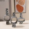 Zebra Stripes Ceramic Vase Desk Decoration Flowers Arrangement Artificial Flower Decorative Floral Vases Room Aesthetic Decor 2