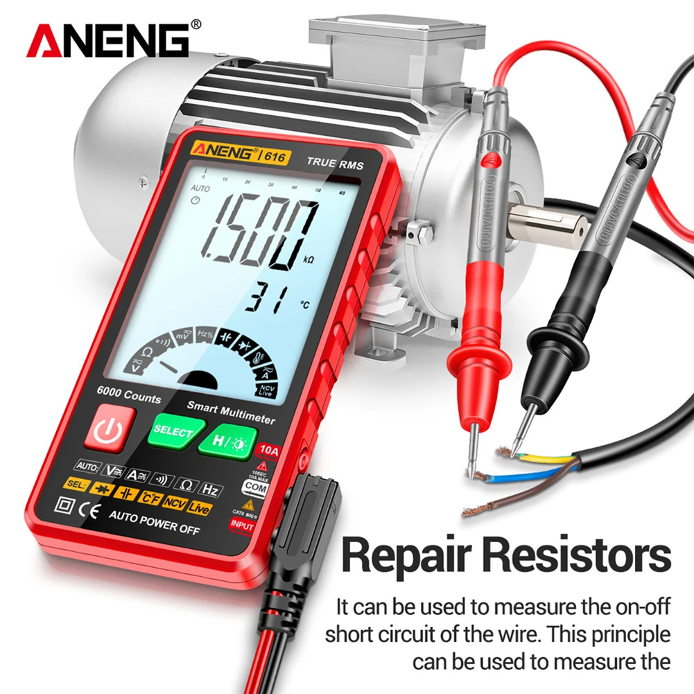 ANENG 616 Capacitance Meter Automatic Shutdown 6000 Counts Auto Range Capacitor Tester LCD Backlight Display Multimeter capacitance meter