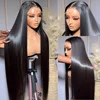 250 300 Density 13x4 13x6 Bone Straight HD Transparent Lace Front Human Hair Wig 30 40 Inch Pre Plucked Lace Frontal Wigs 4