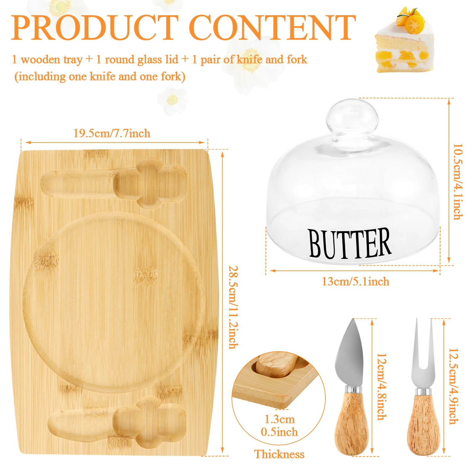 Butter Dish with Lid and Knife Clear Glass Butter Dish Airtight Keeper Easy Grip Handle Container Easy to Clean