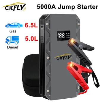 GKFLY Avviatore di emergenza per auto 5000A Batteria per auto Booster Power Bank 12V Dispositivo di avviamento portatile per auto diesel a benzina