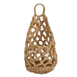 Boho Woven Indoor Cotton Plant Hanger - Decorative Flower Pot Holder (B)