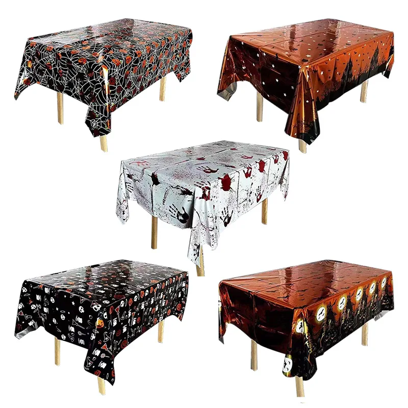 137cm*183cm Horror Halloween Decoration Castle Ghost Aluminum Film Tablecloth Ghost Festival Party Table Decoration Accessories