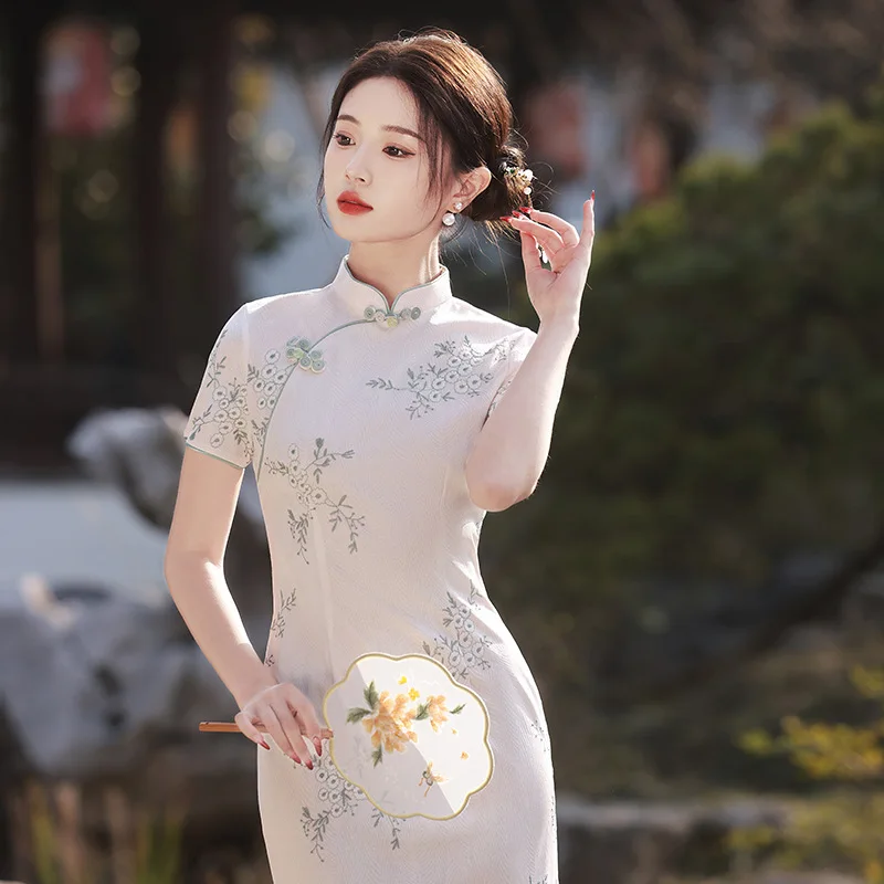 Vintage Chinese Qipao Chinese Traditional Style Cheongsam Dress Fashion Casual Elegant Summer New Ethnic Style Streetwear