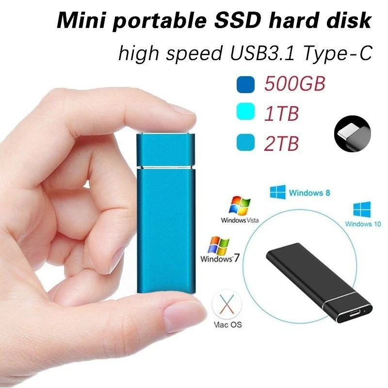 High-speed SSD Mobile Solid State Drive 8TB 1TB Storage Device Hard Drive Laptop USB 3.1 Mobile Hard Drives Solid State Disk