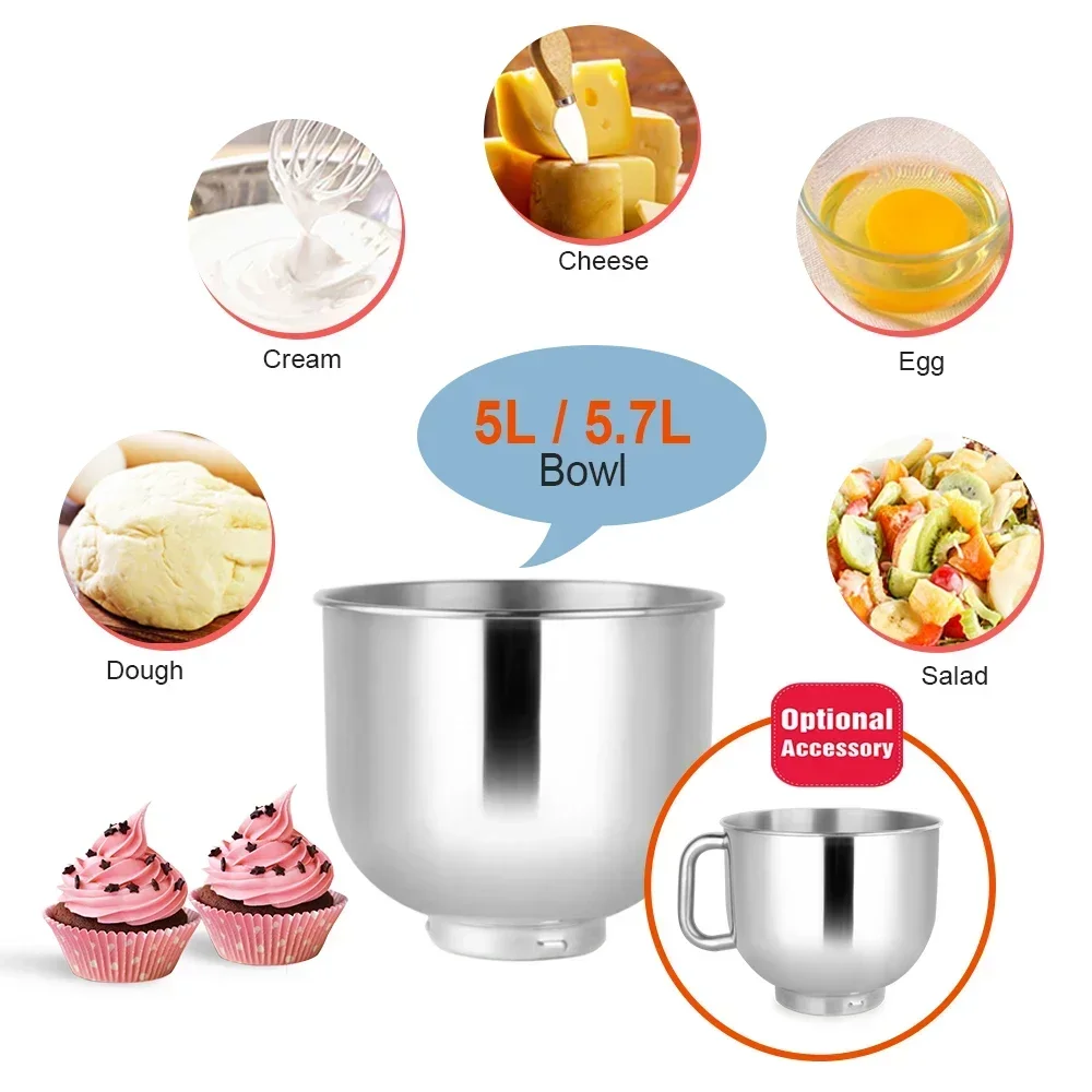 Multifunctional Home Kitchen 5L Electric Food Blender 120v 6 Gears with Juice Cup Meat Grinder Vertical Food Mixer 5