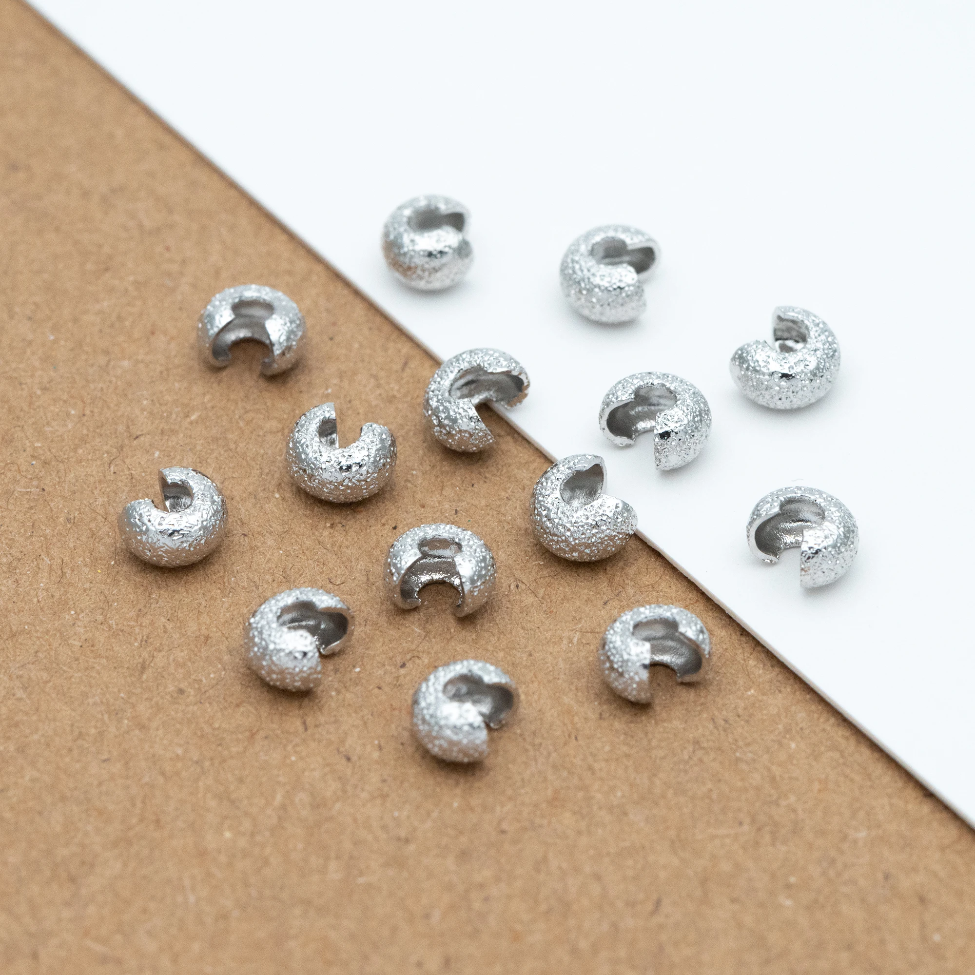 20pcs Silver Tone Crimp Bead Covers, Rhodium Plated Brass, Conceal Crimp  Ends 5mm (GB-3444) - AliExpress