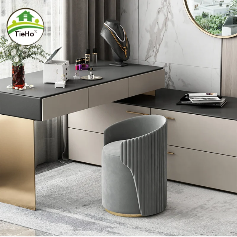 

Nordic Style Modern Home Bedroom Make Up Dressing Chair Living Room INS Luxury Leisure Velvet Cushion Chair Indoor Furniture