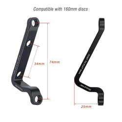 Universal Bike Disc Brake Adapter for Front & Rear Calipers, PM to FM Conversion for 160 - 180mm Rotors (160mm)