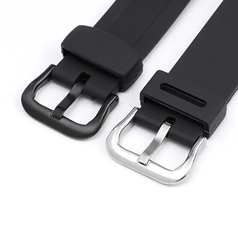 Premium 18mm Black Silicone Rubber Watch Strap with Pin Buckle