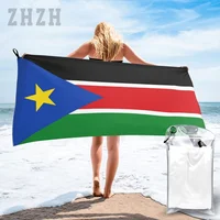 More Design South Sudan Flag Emblem Bath Towel Quick dry Microfiber Absorbing Soft Water Breathable Beach Swimming Bathroom 2