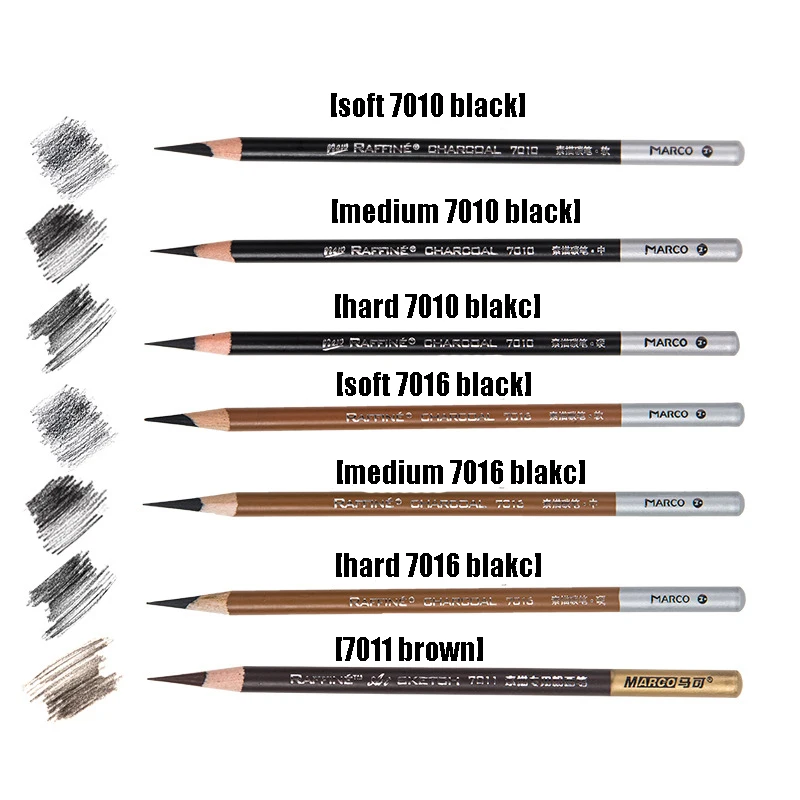 12Pcs/Set Soft Medium Hard Black HB Sketch Charcoal Pencil White Sketch Drawing Painting Art Supplies Professional Tools 5