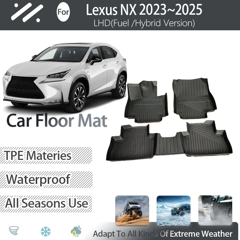 Car-TPE-Floor-Mats-For-Lexus-NX-350h-450h-2023-2024-2025-Fuel-PHEV-Dirt 