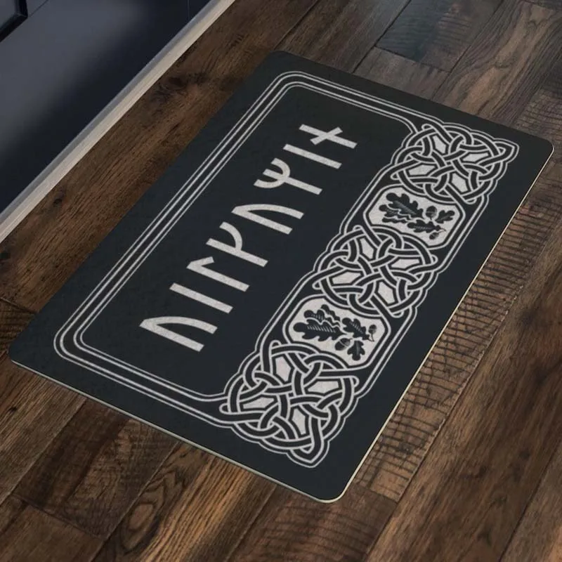 Floor Mat Old Norse Welcome Doormat Norse Pagan Rustic Viking Pagan Home Decor Asatru Wikinger Vikings Mat Welcome To Valhalla Black Mat
