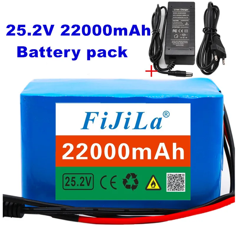 6 S4P 24V 22Ah 18650 Batterie Al Litio-Batterie 25,2 V 22000Mah Elektrische Fahrrad Ciclomoteur/Elektrische/Li Ion Akku Mit Ladege