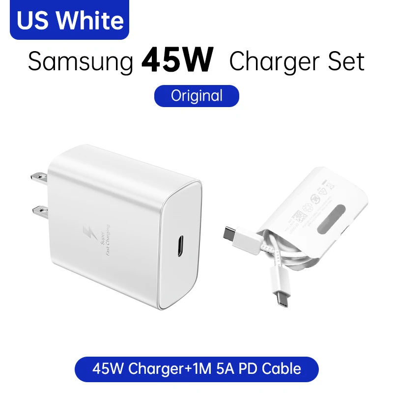SAMSUNG 45W Super Fast Charging Wall Charger with 5A USB-C Cable