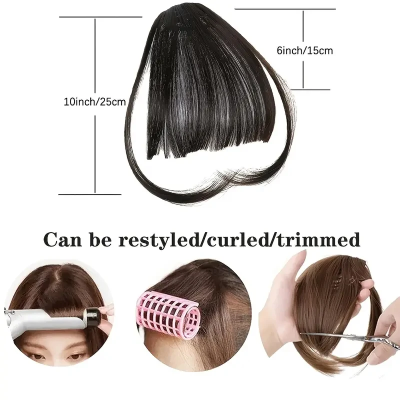 LUPU Bangs Hair Clip in Bangs Fringe with Temples Hairpieces for Women Human Hair Bangs Extension for Daily Wear