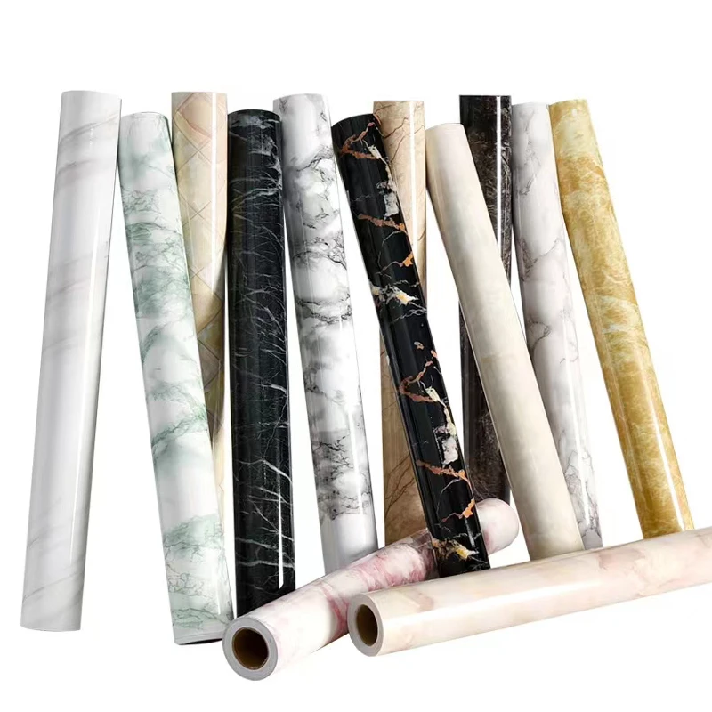 80cm Kitchen Oil Sticker Marble Pattern Self Adhesive Waterproof Cabinet Stove Countertop Wallpaper Bathroom Desktop Renovation