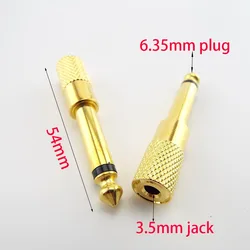 Premium Mono Audio Adapter Converter Cable with Gold - Plated Connectors - 6.5mm Female to 3.5mm Male & 3.5mm Female to 6.35mm Male - 2pcs (3.5mm F to 6.35mm M)